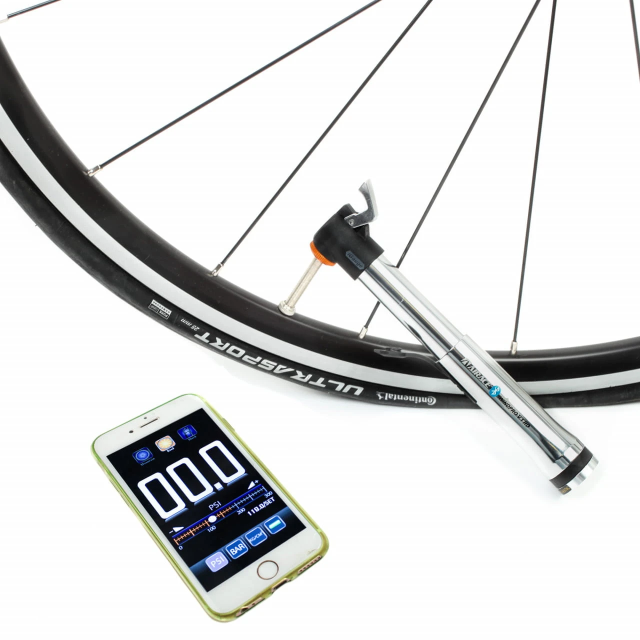 Airace IWindpro V1 ROAD Bluetooth-Minimpumpe Mit Digitaler App-Anzeige Bis 8 Bar (120 PSI) 4 Airace IWindpro V1 ROAD Bluetooth-Minimpumpe Mit Digitaler App-Anzeige Bis 8 Bar (120 PSI) – Bild 2